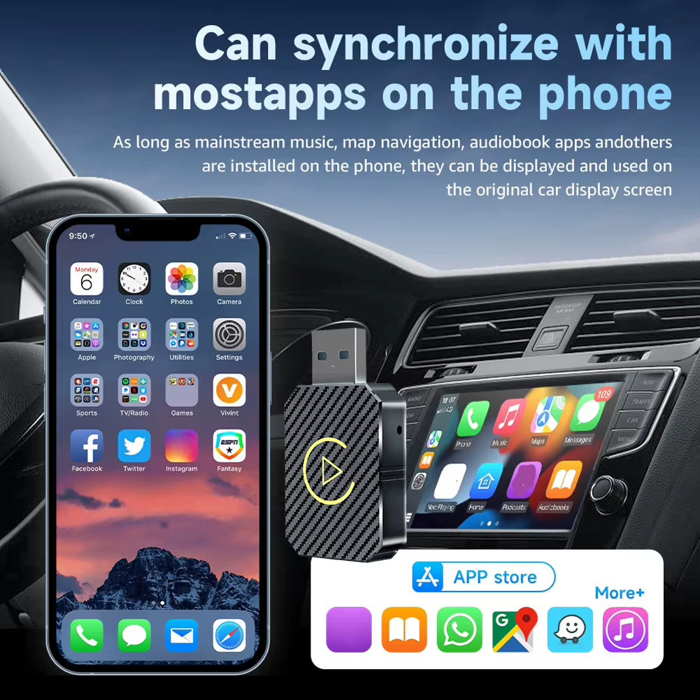 New 2 in 1 Wireless Carplay Android Auto Wireless Adapter Wifi BT5.0 Smart Dongle Plug and Play Wireless Mini Box Fast Connect