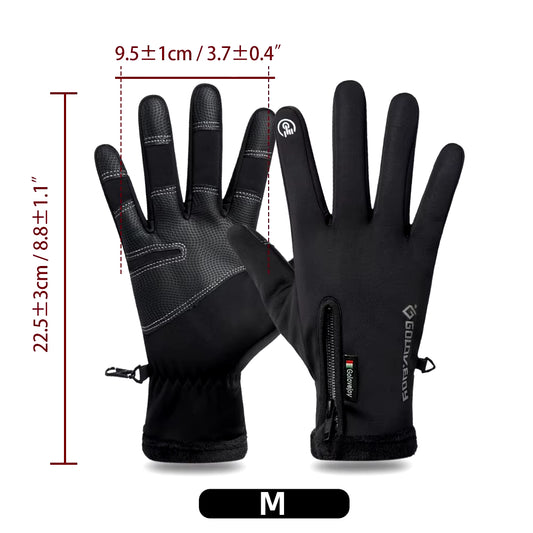 Motorcycle Gloves Touch Screen Motorbike Riding Gloves Winter Thermal Fleece Lined Water Resistant Skin-Friendly Cycling Gloves