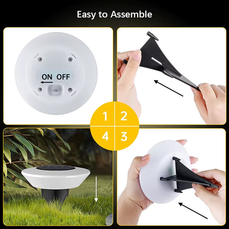 1/4Pack Solar Ground Lights,14Led Waterproof Outdoor Landscape Light, LED Lawn Lamp, for Garden Pathway Yard Deck Camping Decor